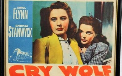 FRAMED "CRY WOLF" BY WARNER BROS. POSTER 1947