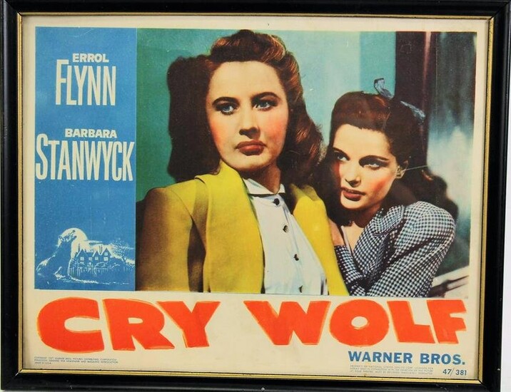 FRAMED "CRY WOLF" BY WARNER BROS. POSTER 1947