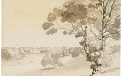 FRANCIS TOWNE (MIDDLESEX 1739-1816 LONDON), A view of the park at Oatlands, near Weybridge, Surrey