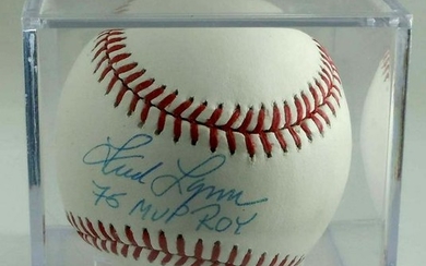 FRED LYNN SIGNED MLB BASEBALL 75 MVP & ROY STEINER COA