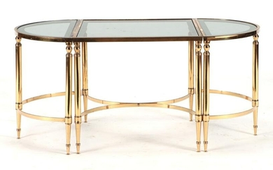 FRENCH BRASS GLASS COFFEE TABLE DIRECTOIRE STYLE