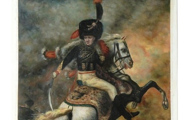 FRENCH MILITARY OIL PAINTING AFTER THEODORE GERICAULT