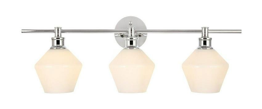 FROSTED GLASS SHADE DINING ROOM BEDROOM BATHROOM WALL SCONCE LIGHTING 3 LIGHTS