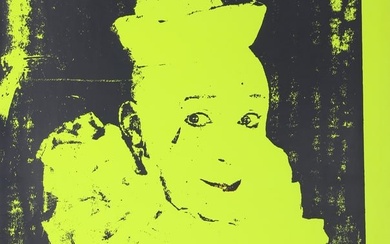 Ford Beckman, Neon Clown (Green with Orange), Screenprint