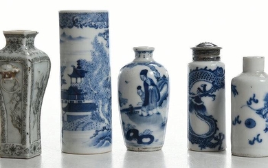Four Blue and White Bottles, Encre de Chine Vase