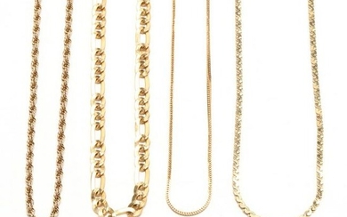 Four Gold Chain Necklaces