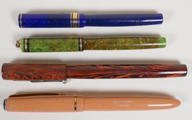 Four Mabie Todd fountain pens including a USA made...