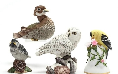 Four Small Boehm Porcelain Bird Figurines