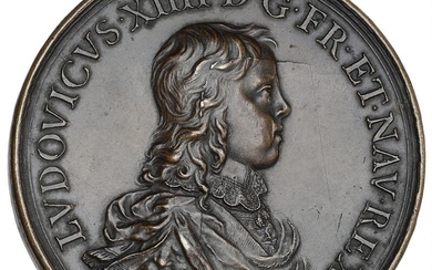 France, Louis XIV, 1643–1715, AE Medal, by J. Warin, 1643, the king´s...