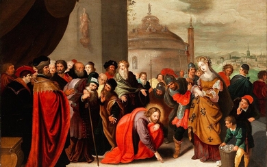 Frans Francken II, 1581 Antwerpen – 1642, Wer ohne Sünde ist, werfe den ERSTEN Stein