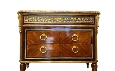 French 19th Century Louis XVI Style Commode with Marble Top