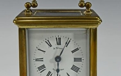 French Brass Carriage Clock by A. Tetart