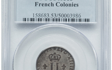 French Colonies: , Louis XIV 30 Deniers (Sou Marqué) 1713-D AU53 PCGS,...