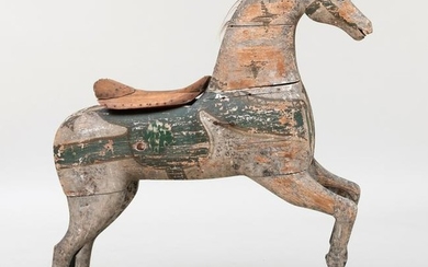 French Polychrome Painted Wood Carousel Horse