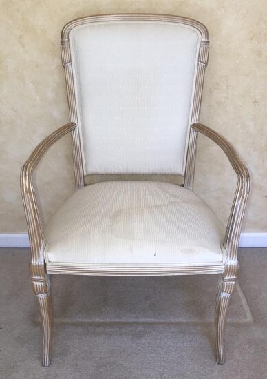 French Provencal Pine Carved Upholstered Chair