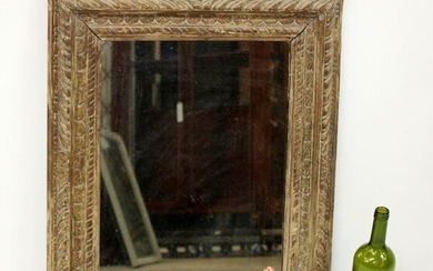 Carved and painted wood mirror