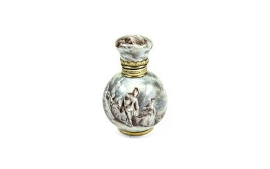 French silver and enamel scent bottle