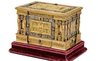 GILT AND SILVER-PLATED BRONZE BOX