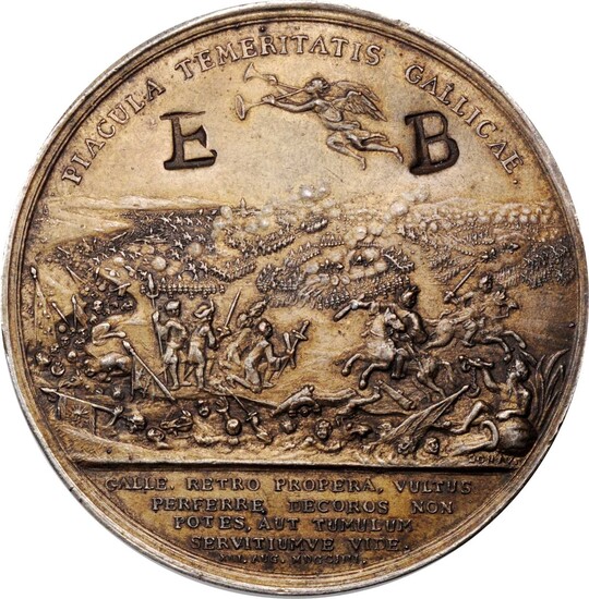 GREAT BRITAIN. Battle of Blenheim Silvered Copper & Lead-Filled Uniface Electrotype, "1704". ESSENTIALLY AS MADE.