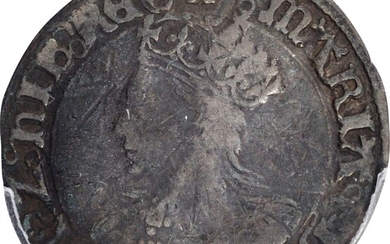 GREAT BRITAIN. Groat, ND (1553-54). London Mint; mm: Pomegranate. Mary. PCGS Genuine--Graffiti, Fine Details.