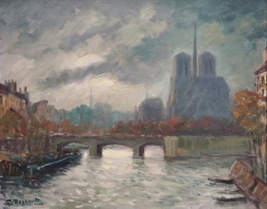 Georges REGNAULT . "Notre-Dame et La Seine"....