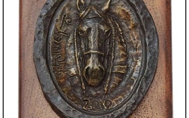 Gerald G Harvey Jones Original Bronze Sculpture Horse Medallion Signed Western