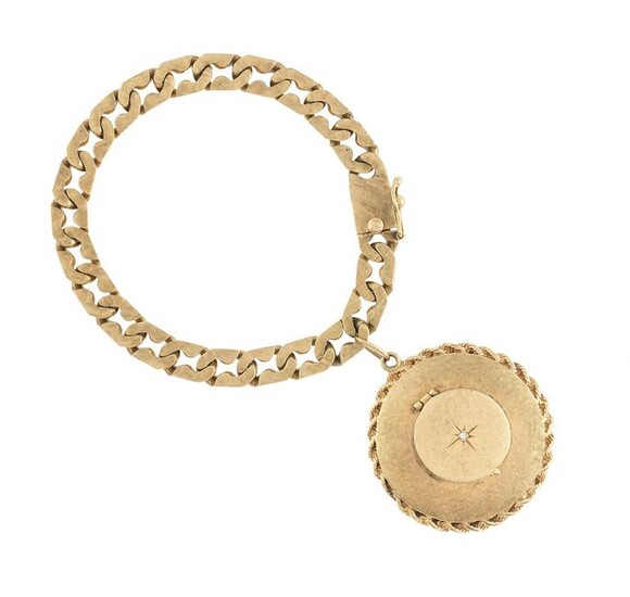 Gold Bracelet with Diamond Locket