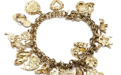 Gold Charm Bracelet with Charms