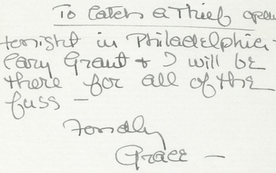 Grace Kelly: A handwritten letter to Bing Crosby