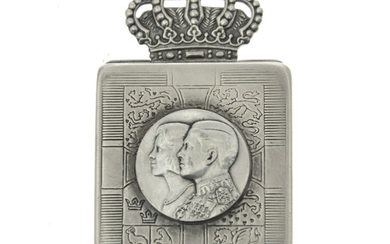 Greece Royal Wedding Sterling Silver Box, King Constantine II & Anne-Marie of Denmark, 1964.