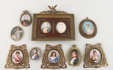 Group of (10) Napoleonic portrait miniatures