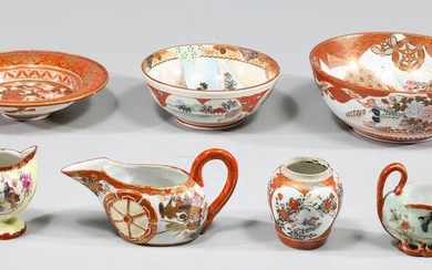 Group of Seven Antique Japanese Kutani Collection