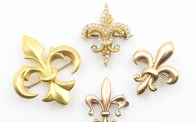 Grouping of Gold Fleur de Lis Watch Pins