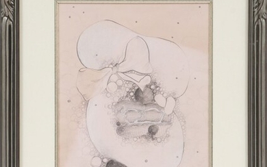 HANS BELLMER, GERMANY 1902 - 75, GRAPHITE AND WATERCOLOR H 11" W 7.6" ABSTRACT