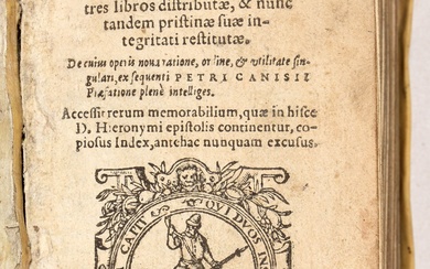 HIERONYMUS, Sophronius Eusebius Epistolae D. Hieronymi Stridonensis, in tres libros distributae [...] Petri Canisii praefatione...