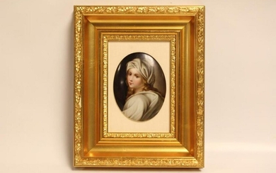 Hand Painted Porcelain Plaque ,Signed"Ruth"