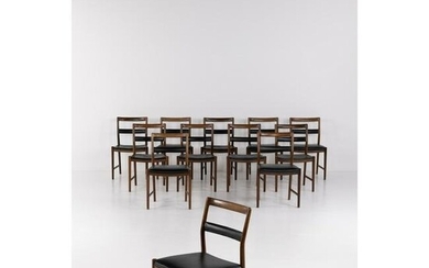 Helge Vestergaard Jensen (1917-1987) Set of twelve chairs Rosewood and leather Edited by Søren