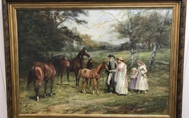 Heywood Hardy English Oil Painting of Park Scene
