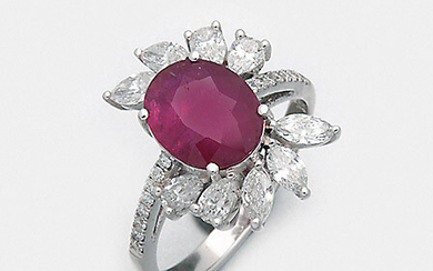 Very fine natural ruby ring