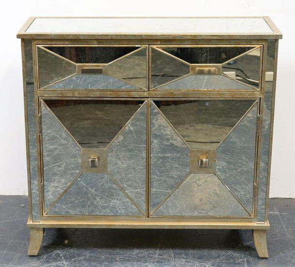 Hollywood Regency Style Mirrored Cabinet