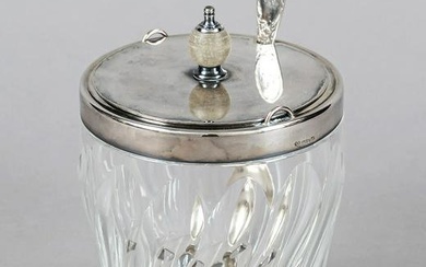 Ice container with silver rim mounting, German, 20th c., maker's mark Wilhelm Binder, SchwÃ¤bisch