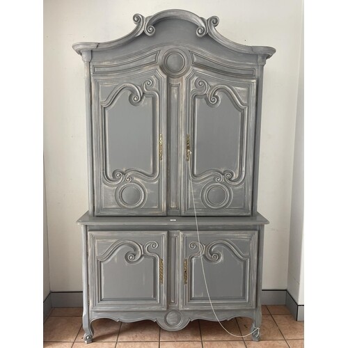Impressive French painted oak Louis XV style two height buff...