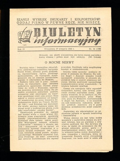 "Information Bulletin" WWII Polish Secret Newspaper