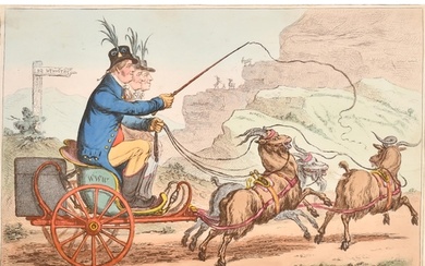 James Gillray (1757-1815) British. "A Welch Tandem", Etching...