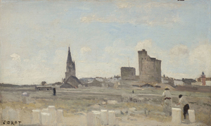 Jean-Baptiste-Camille Corot (French, 1796-1875), La Rochelle - carriers près l'entrée du port