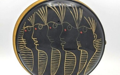 Jean Cocteau Painted Melamine and Enameled Metal Tri-Le