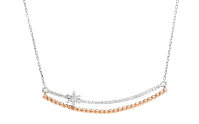 Jewellery Necklace NECKLACE, 18K white gold/rose gold, brilliant cut diamon...