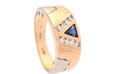 Jewellery Ring RING, 18K gold, sapphire, brilliant cut diamonds appro...