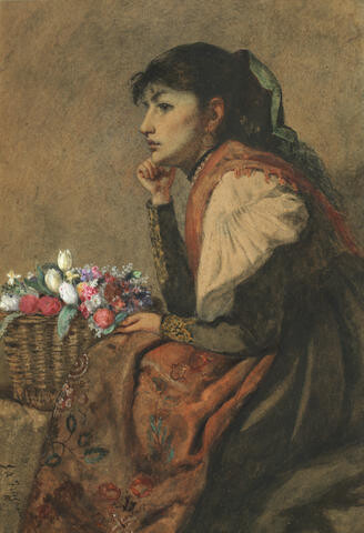John Anster Fitzgerald (British, 1832-1906) The flower seller