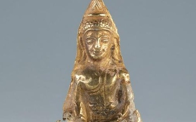 Khmer Buddha, 12th-13th centuries. Carved gold.
